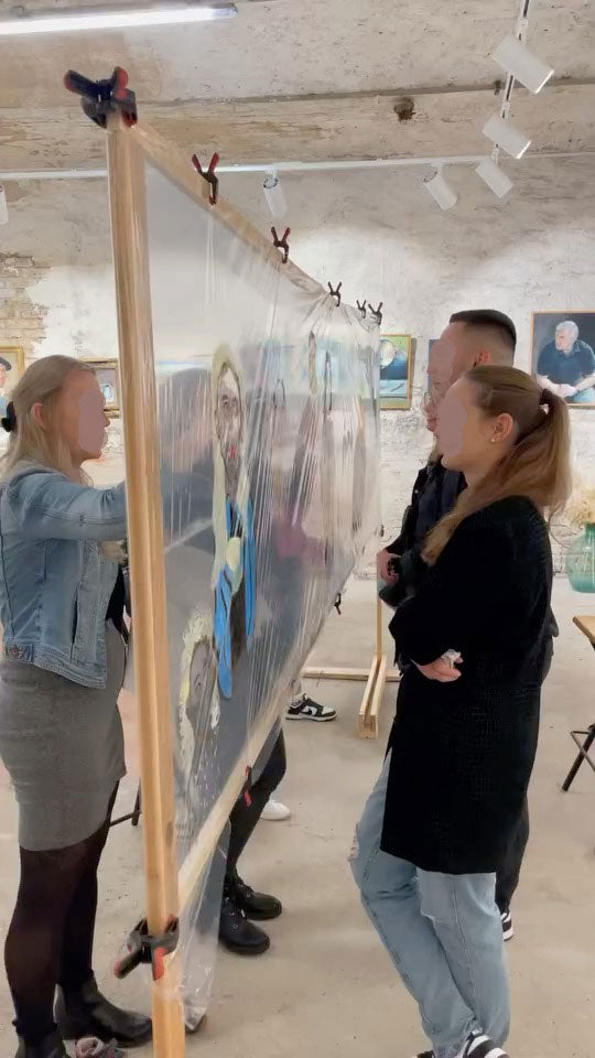 Creative team building on site